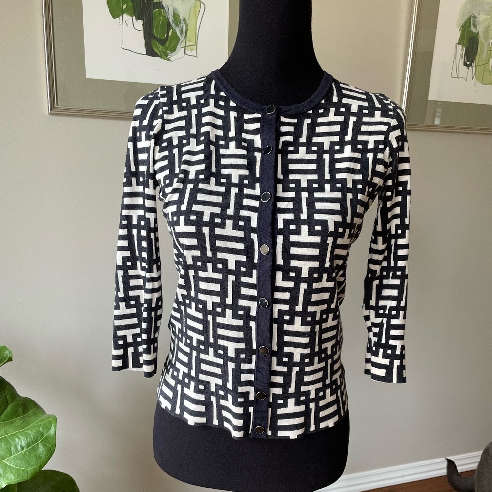Ann Taylor size S sweater in navy/white